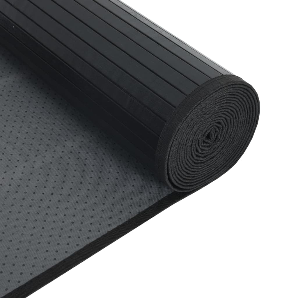 Rectangular Rug Black 60 x 100 cm Bamboo