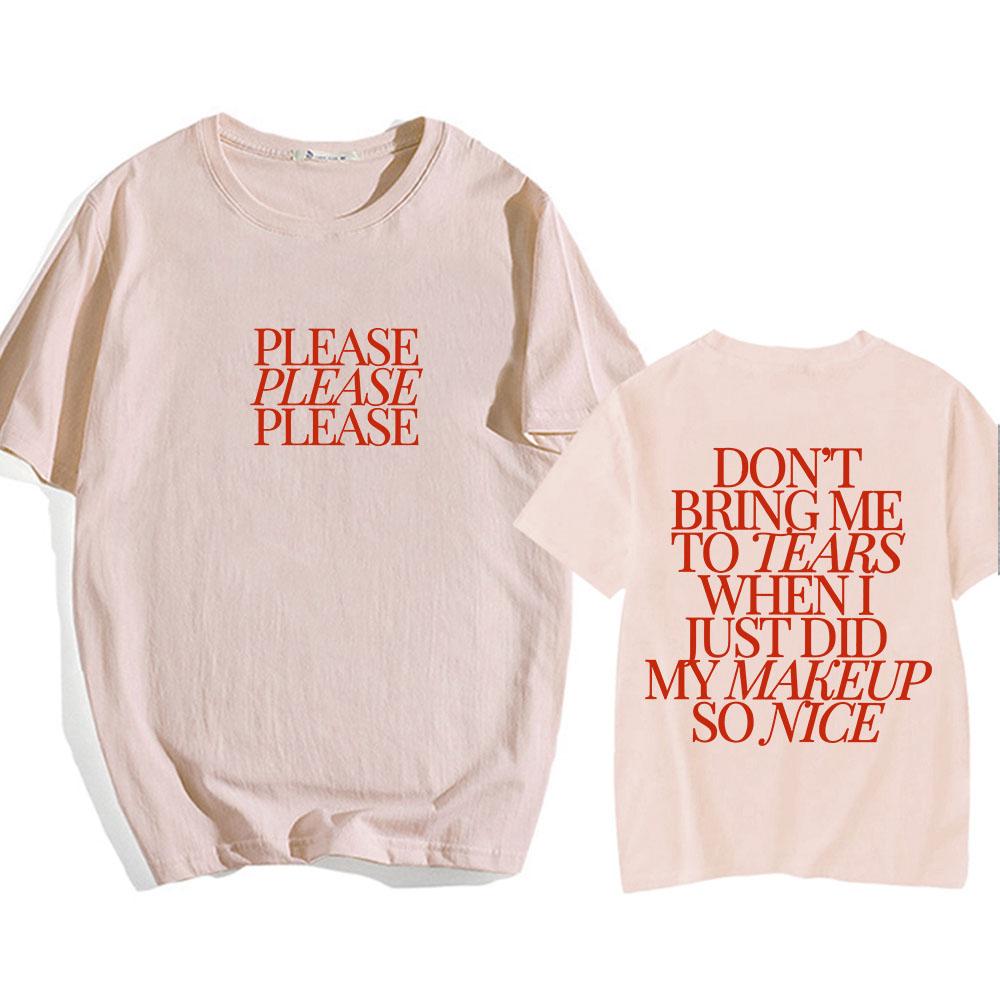2024 Song Please Please Please T-shirt Sabrina Carpenter Short N' SweetAlbum Tee-shirt Cotton Summer Unisex Streetwear Graphic
