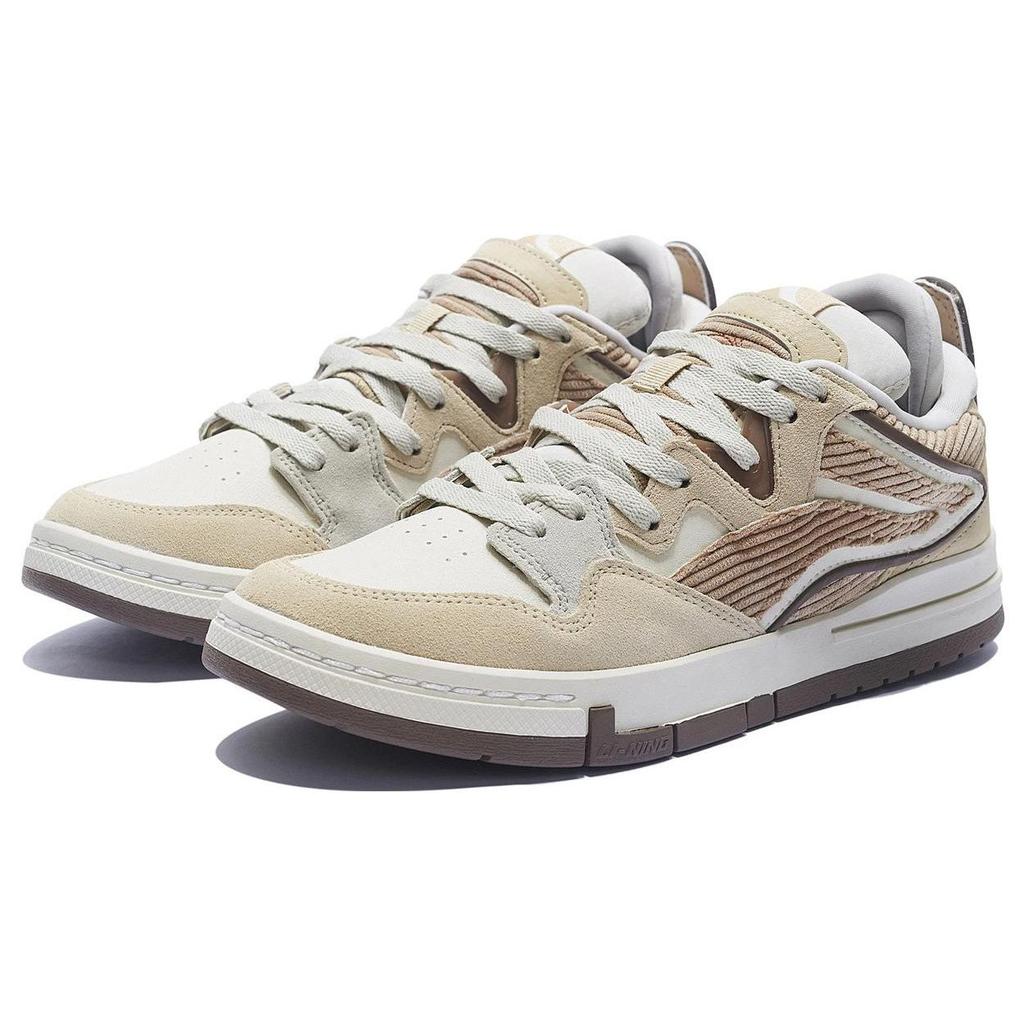 Li-Ning We Are Pro Non-Slip Wear-Resistant Low-Top Skate Shoes Men Sneakers Beige AECS051-4
