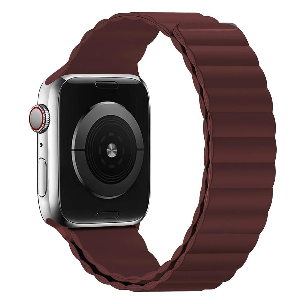 Ремешок для Apple Watch Band 44 мм, 40 мм, 45 мм, 41 мм, 42 мм, 38 мм, силиконовый браслет с магнитной петлей iWatch Series 8 7 Ultra 3 5 6 SE