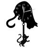 Acrylic Accurate Timekeeping And Unique Style Cat Wall Clock With Pendulum Pendulum Wall Clock