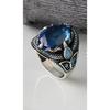Blue Topaz Stone 925 Sterling Silver Men's Ring