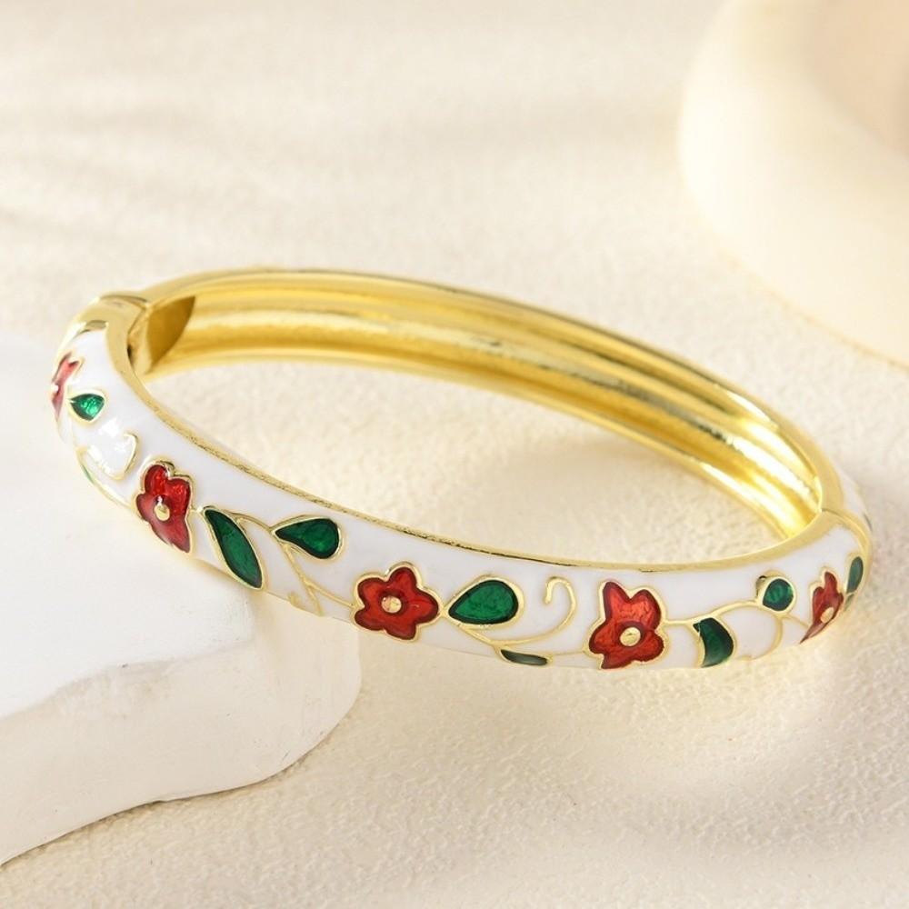 Zinc Zinc Zinc Alloy Enamel Bracelet Floral Motifs Flower Texture Bracelet Dropped Glaze Bracelet African