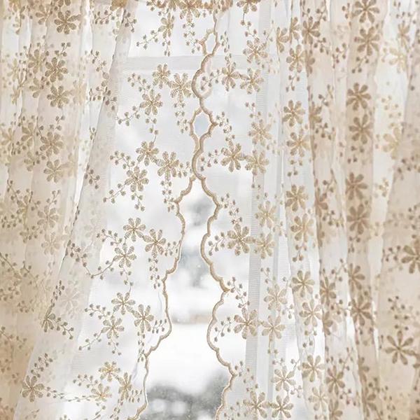 WTEMPO 2 шт., французская пасторальная кремовая занавеска с вышивкой, кружевная занавеска для окна спальни, перфорированная занавеска