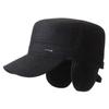 Old Man Hat Men's Winter Middle-aged Dad Wool Flat Top Hat Thick Warm Ear Protection Cap