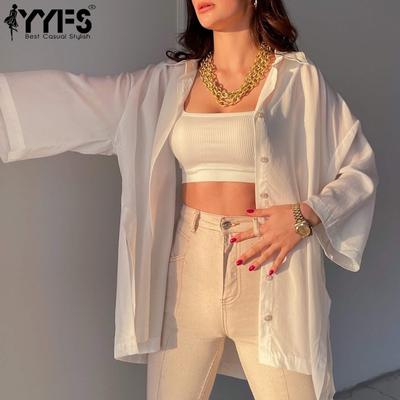 Женские модные повседневные весенне-осенние однотонные рубашки-поло с длинным рукавом и принтом, блузки и рубашки