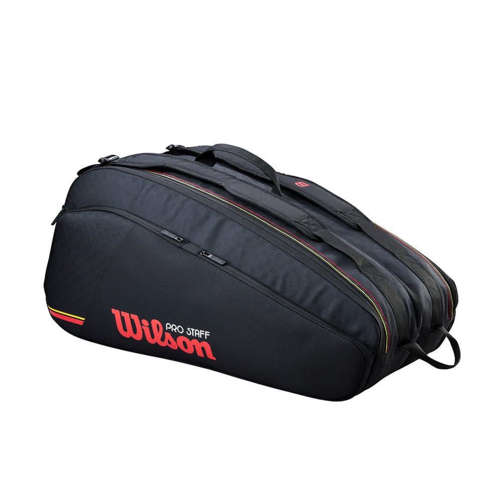 Сумка для теннисных ракеток Wilson PRO STAFF CLASSIC Вмещает до 12 ракеток Черная WR8053801001 - (основанные ракетки среднего веса) -