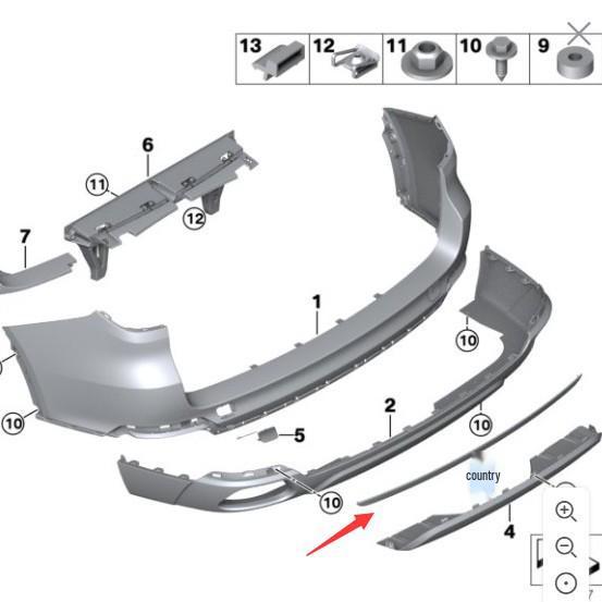 51127365333 Chrome Rear Bumper Trim for BMW X5 F15