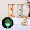 Бамбуковые флуоресцентные песочные часы 1/10 минутные декоративные песочные часы светящийся песочный таймер для спальни