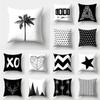 Black and White Geometric Cushion Cover Pillowcase Home Decoration Suitable for Bedroom Sofa Car