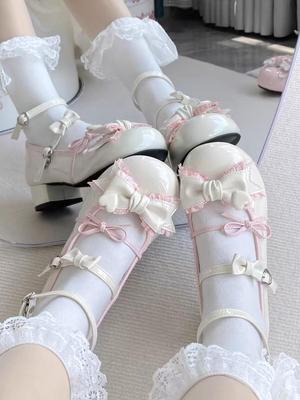 Merulu Милые Туфли на низком каблуке в стиле Лолиты Мэри Джейн