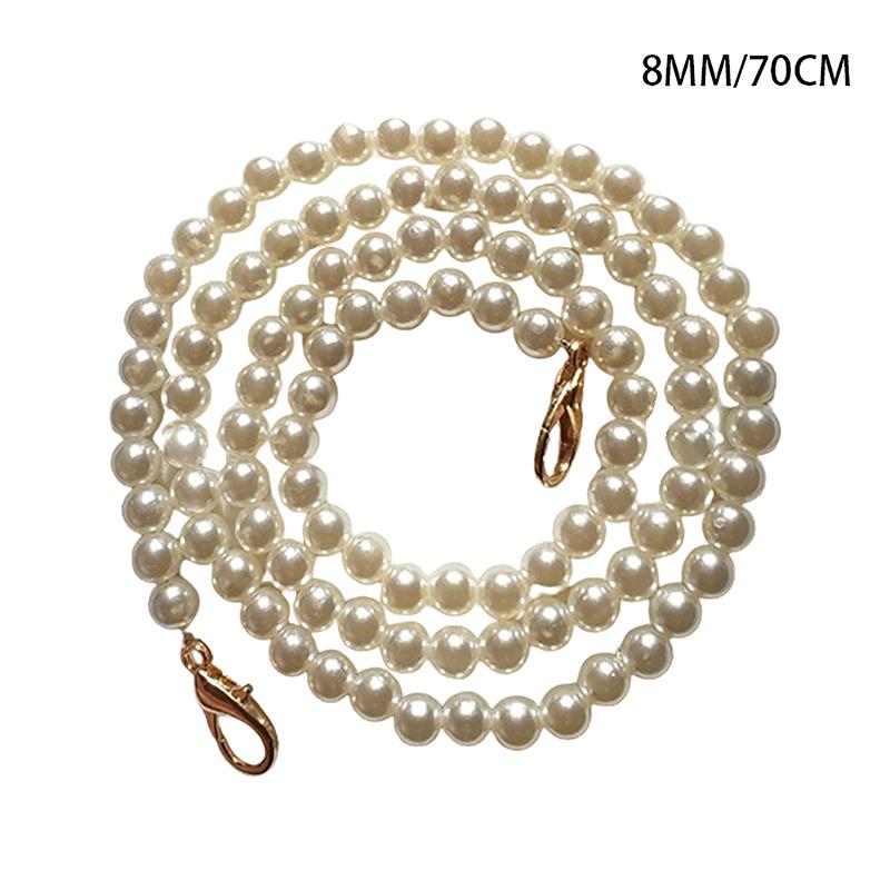 Detachable Anti-Lost Pearl Bags Strap Universal Handbag Handles Diy Purse Replacement Long Beaded Chain Bags Accessories