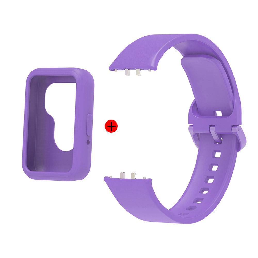 Silicone Strap For Samsung Galaxy Fit 3 Rubber Watchband With Case 2-in-1 Wristband Watch Accessories Correa
