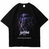 Streetwear Lightning Graphic Unisex T-Shirt Cotton Tshirt Unisex Tops Tees Summer Short Sleeves T Shirt