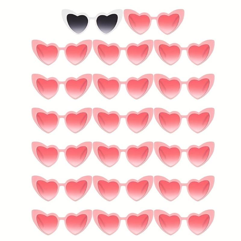 20 штук розовых очков в форме сердца, подходящих для женщин, ретро, свадебные аксессуары для вечеринки, идеально подходят для дней рождения