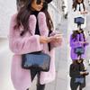 Women Winter Warm Faux Fur Coat Thick Women Middle -Long Overcoat Turn Down Collar Women Warm