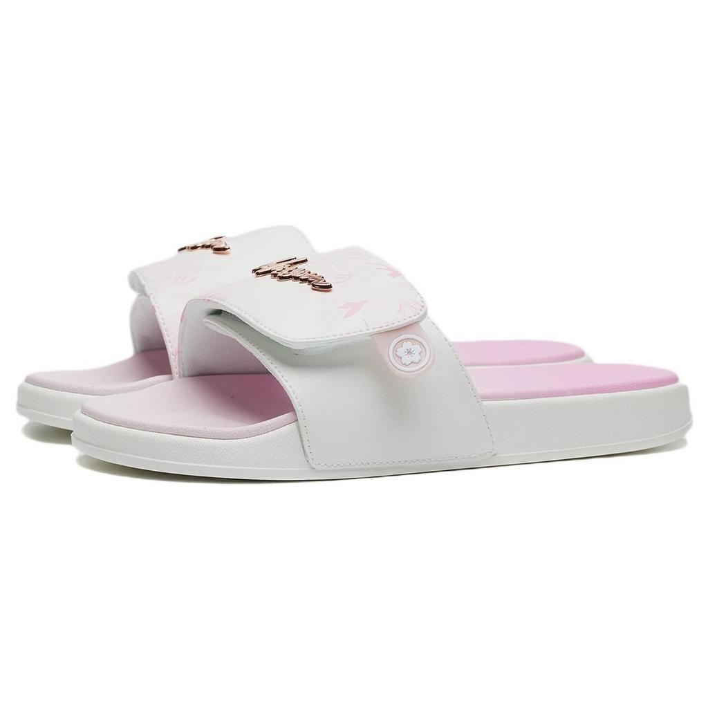 Li Ning LN Slipper Модные шлепанцы «Цветущая вишня» Специальное издание Бесшумные шлепанцы Женские тапочки Белые AGAS022-1