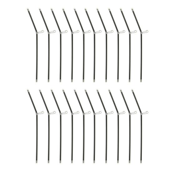 20Pcs Luminous Fly Fishing Anti-Tangle Feeder Tube with Snaps Hook 15/20/25cm Fishing Balance Connector for Teaser Saltwater Bait Cage