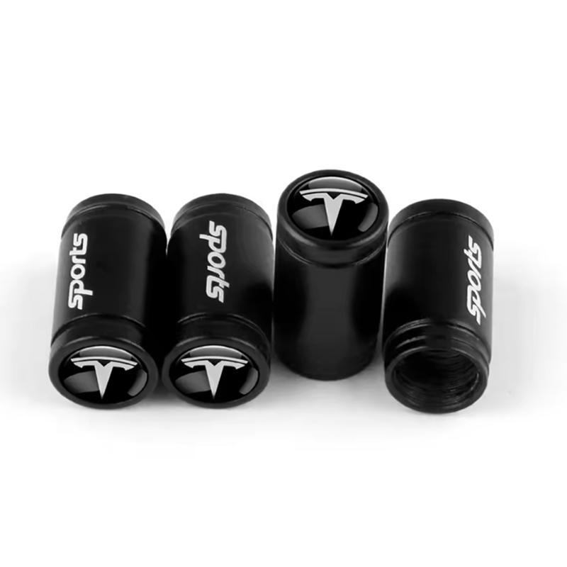 4Pc/set Car Styling 3D Wheel Tire Valve Stem Caps Auto Accessories For Tesla Model 3 Model S Model X Model Y Cybertruck Roadster