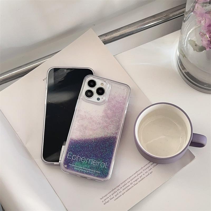 Блестящий жидкий зыбучий песок силиконовый чехол для телефона Apple 11/12/13/15 Pro Max, противоударный, английский динамичный модный