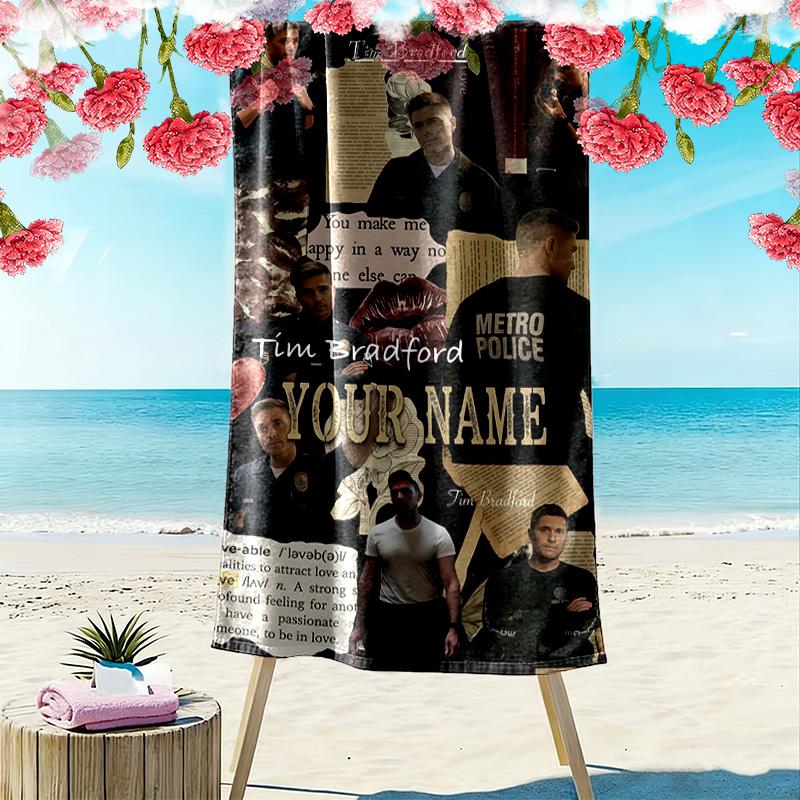 The Rookie Custom Name Print Beach Towel Large Soft Quick Dry Towel For Beach Camping Swimming