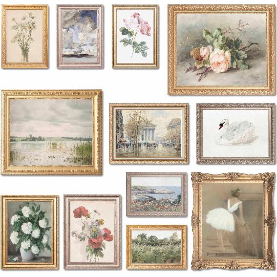LANCHI95 Claude Monet Wall Art Prints, Eclectic Home Decor Impressionist Painting, Monet Prints for Wall Decor, Gallery Art Prints Maximalist Decor