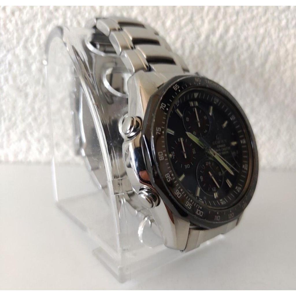 Б/у Мужские радиоуправляемые солнечные часы Casio Edifice Аналогово-цифровые с хронографом из нержавеющей стали