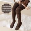 Женские ультратолстые шерстяные носки выше колена - бархатная подкладка для тепла