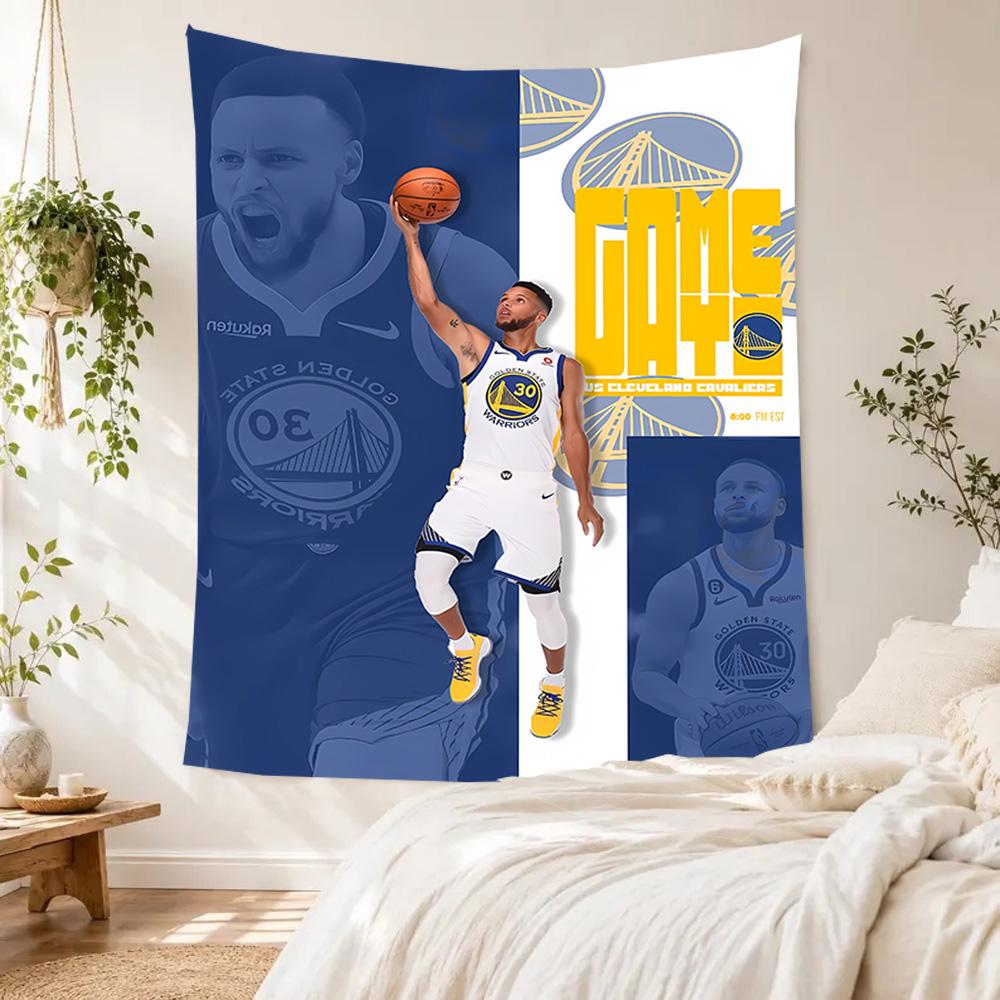 Golden State Warriors Game Day Handwoven Tapestry Rustic Farmhouse Perfect for Studio Wall Balcony Reading Corner Four Seasons Exotic Pattern