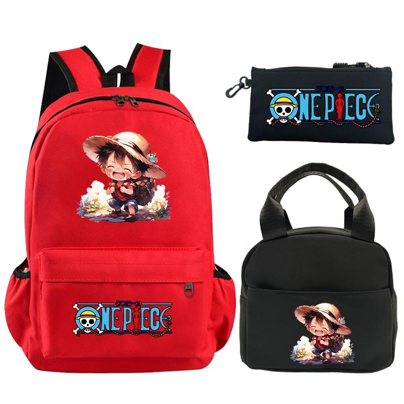 3 шт./компл. рюкзак, цельный рюкзак с принтом в стиле аниме, сумка для обеда, пенал для подростков, детский школьный рюкзак для девочек и мальчиков