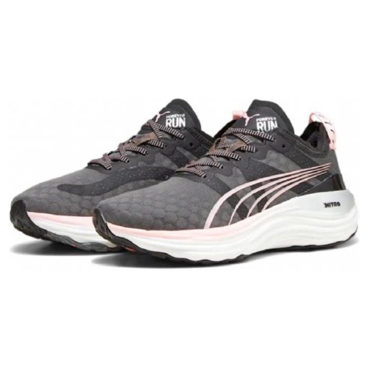 Puma ForeverRun Nitro Black Koral Ice Women Sneakers Silver 377758-08