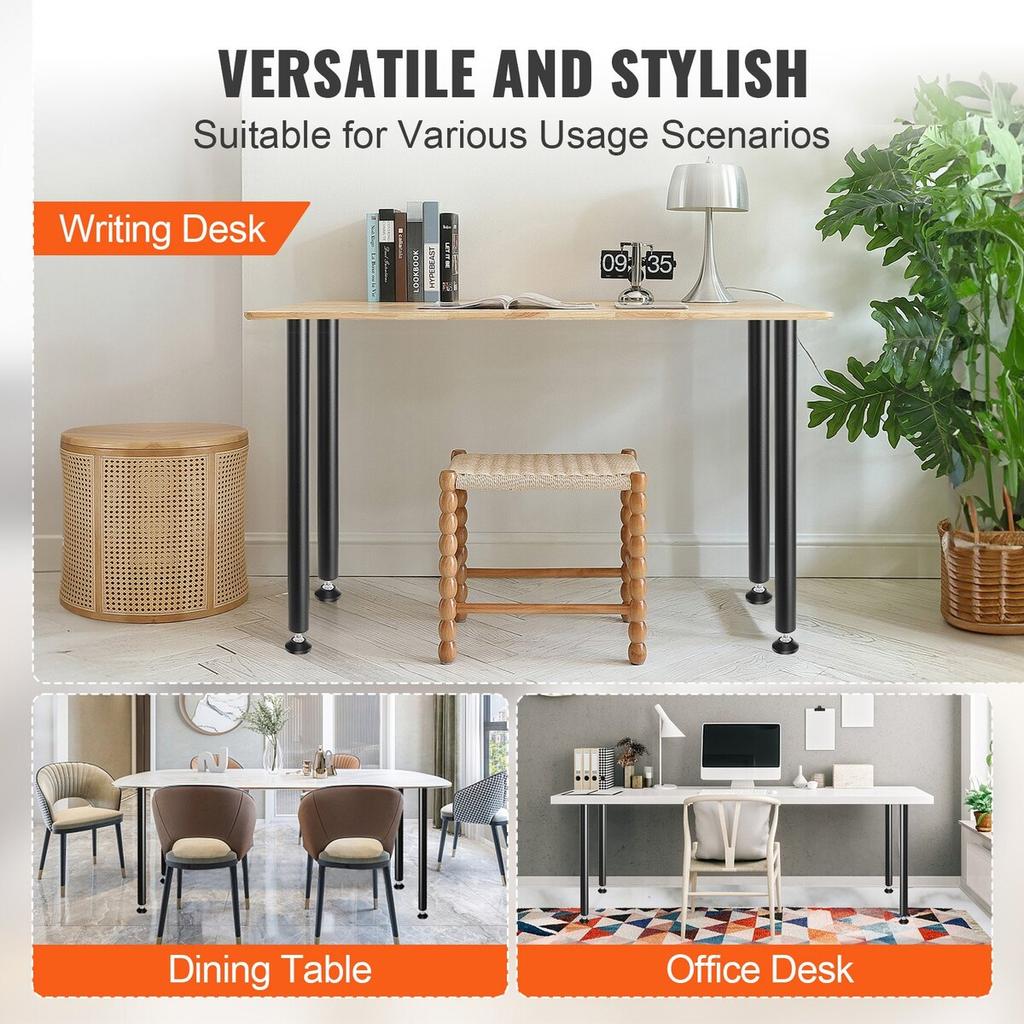 762MM Adjustable Desk Legs, Reinforced Steel Office Table Furniture legs Set of 4 for DIY, 544.3KG Load Capacity Heavy Duty Desk Legs, Quick