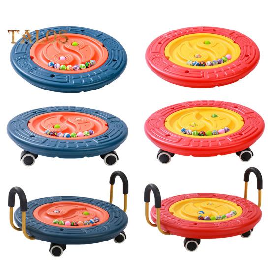 Балансировочная доска с 5 шариками, колесами и ручкой, прочная портативная качающаяся доска-лабиринт для обучения сенсорному равновесию для малышей, качалка, игрушка для детской физиотерапии