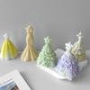 Bridal Wedding Dress Candle Mold Strapless Sleeveless Evening Dress Silicone Mold Soap Soy Wax Epoxy Resin DIY Handmade Weeding Party Dinner Plaster