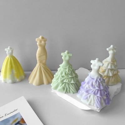 Свадебное платье невесты Форма для свечи Без бретелек Без рукавов Вечернее платье Силиконовая форма Мыло Соевый воск Эпоксидная смола DIY Ручная работа Свадебная вечеринка Ужин Гипс