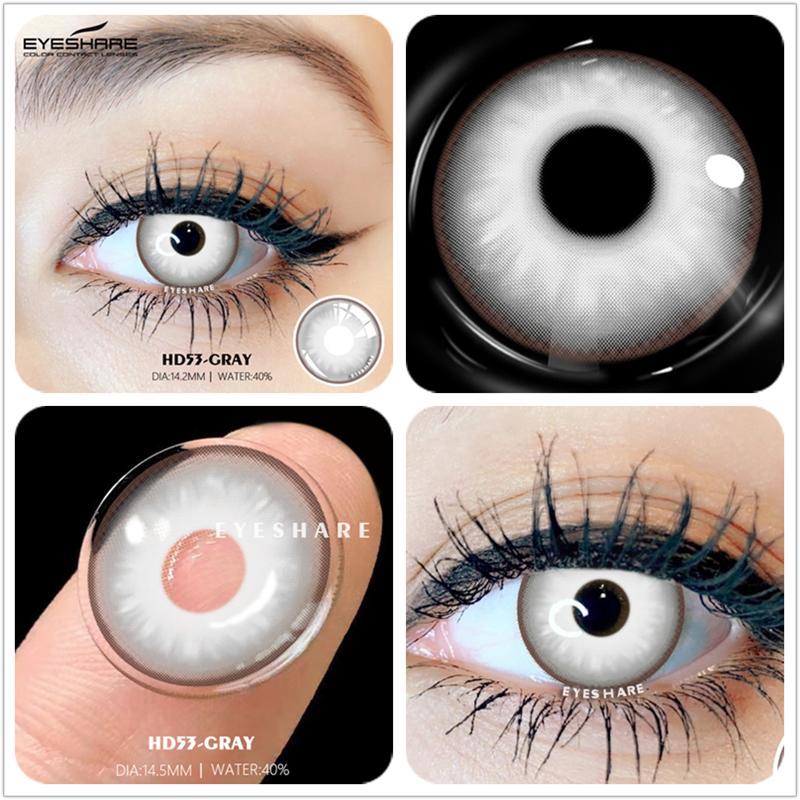 Eyeshare 1Pair Color Contact Lenses for Eyes Multicolored Lenses Anime Cosplay Eye Contacts Halloween White Black Lenses Yearly