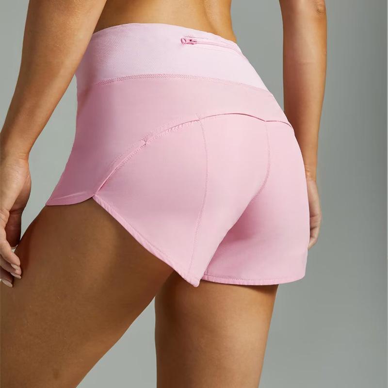Женские спортивные шорты-hotpants для йоги, фитнеса, легкой атлетики, марафона, с высокой талией, на подкладке