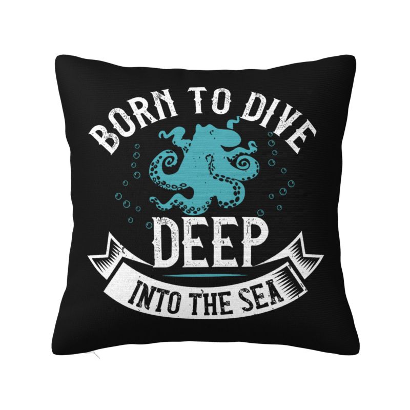 Born To Dive Forced To Work Cushion Cover xcm Soft Diver Quote Throw Pillow Case for Sofa Pillowcase Bedroom Decoration