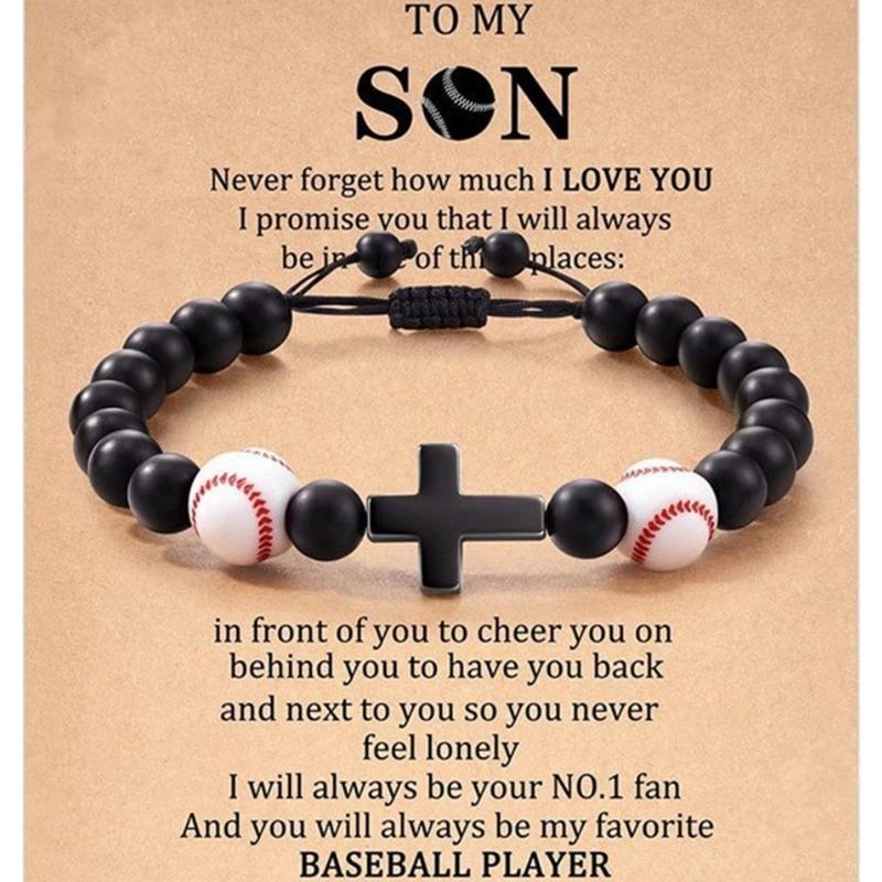 1 шт. спортивный ветряной футбольный бисер крест на руку веревка, спортивный мяч черный камень бисер плетение регулируемый браслет с картоном