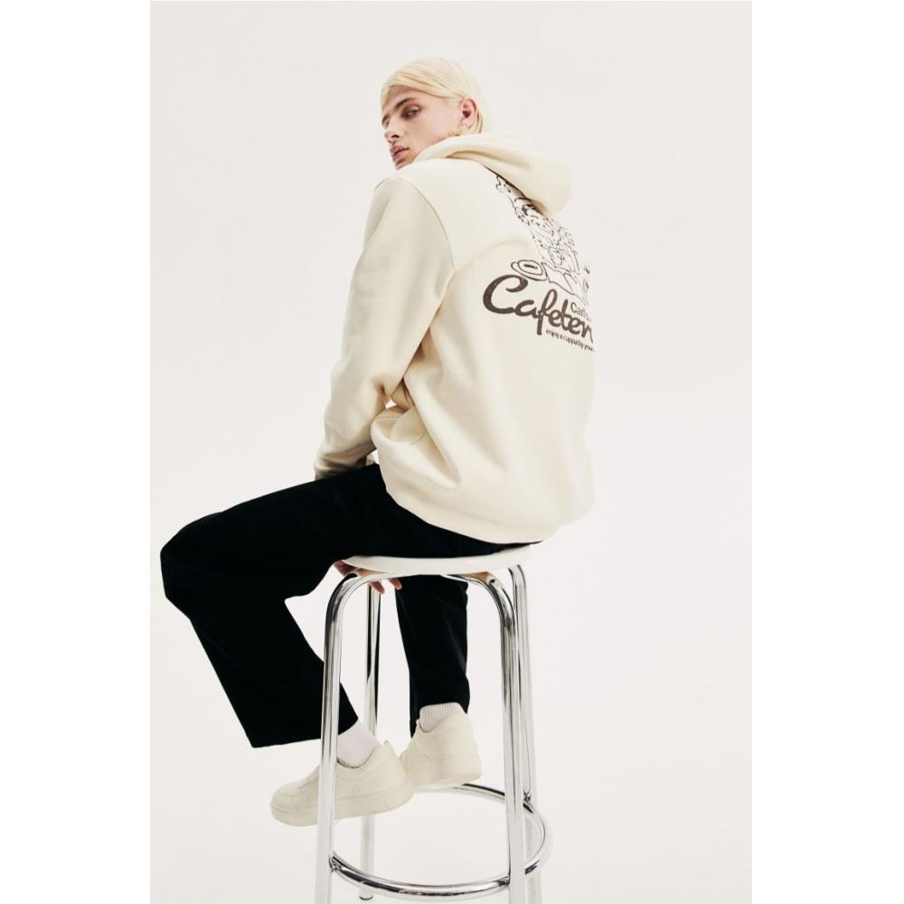 Толстовка с капюшоном HM Regular Fit Light Beige Carl S Cafeteria