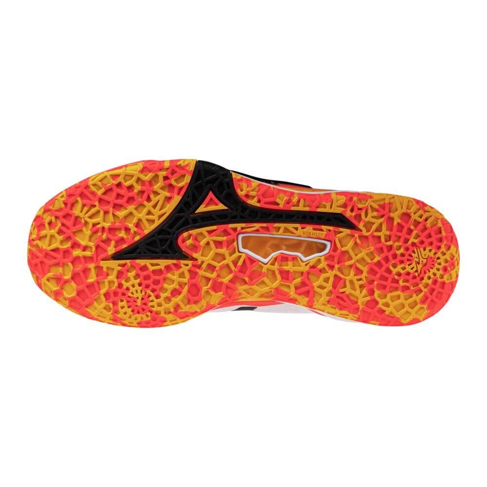 Mizuno Теннисные кроссовки Wave Stealth NEO 2, Белый/Черный/Оранжевый, Размер 24,5 см, 2E