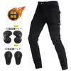 RENHE Зимние мотоциклетные брюки-карго с флисовым хлопком и защитными вставками для тепла и размера M Мужские подкладка, наполнитель, тепло, черный,