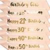Rose Gold Ribbon DIY Mom Favor Gift Birthday Funny Sash Happy 18/21/30/40/50/60 Birthday Girl