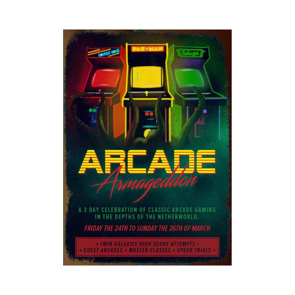 Collection of Classic Games Born In The 70s and 80s Super Space Invaders Game Video Game Metal Tin Sign Retro Poster Wall Decor