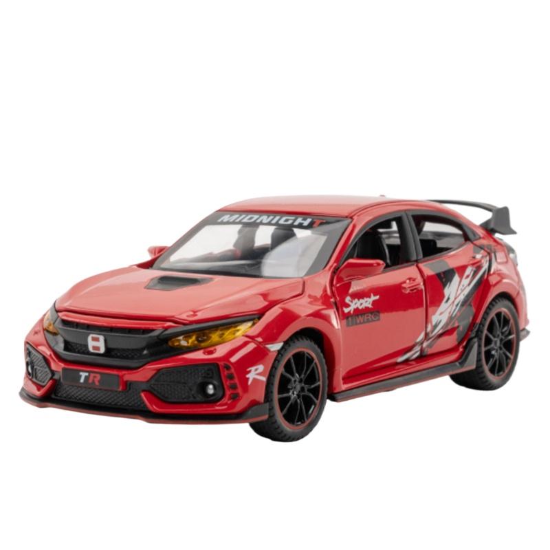 1/32 HONDA CIVIC TYPE-R Alloy Car Model Diecasts & Toy Vehicles Metal Sports Car Model Sound and Light Collection Childrens Gift