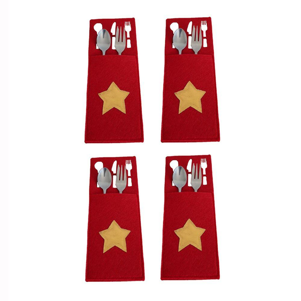 Pocket Xmas Tree Christmas Knife Fork Holder Table Decorations Tableware Organizer Cutlery Bag