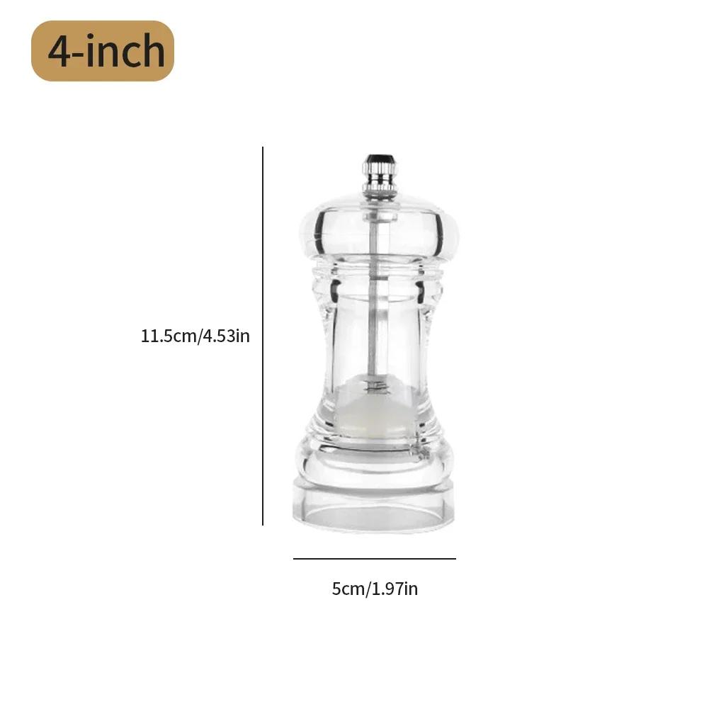 Прозрачная ручная акриловая перечница мельница для перца и солонка с регулируемой степенью помола от керамического ротора кухонные инструменты
