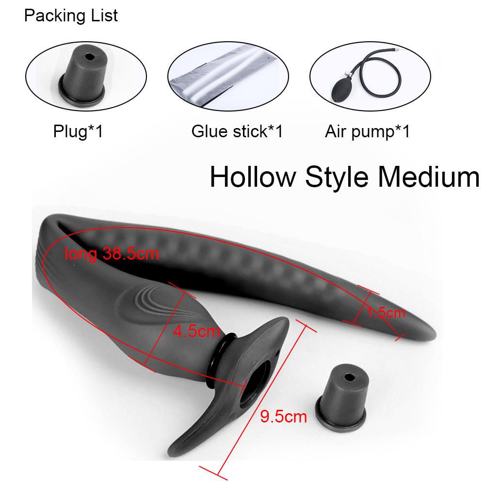 55cm Long Anal Plug Hollow Butt Plug Liquid Silicone Soft Anal Dildo For Women Men Prostate Massage Inflatable Buttplug Sex Toys