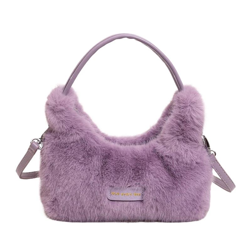Сумки через плечо и через плечо для женщин Молния Мягкие Милые Повседневные Меховые Осень Зима Новые Стили Модные Теплые