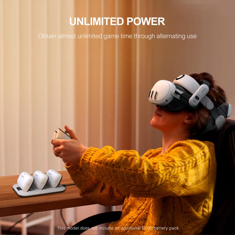 BOBOVR Док-станция для суперзарядки BD3 с цифровым дисплеем обеспечивает быструю зарядку 30 Вт для аккумуляторов B100, совместимых с BOBOVR S3 PRO